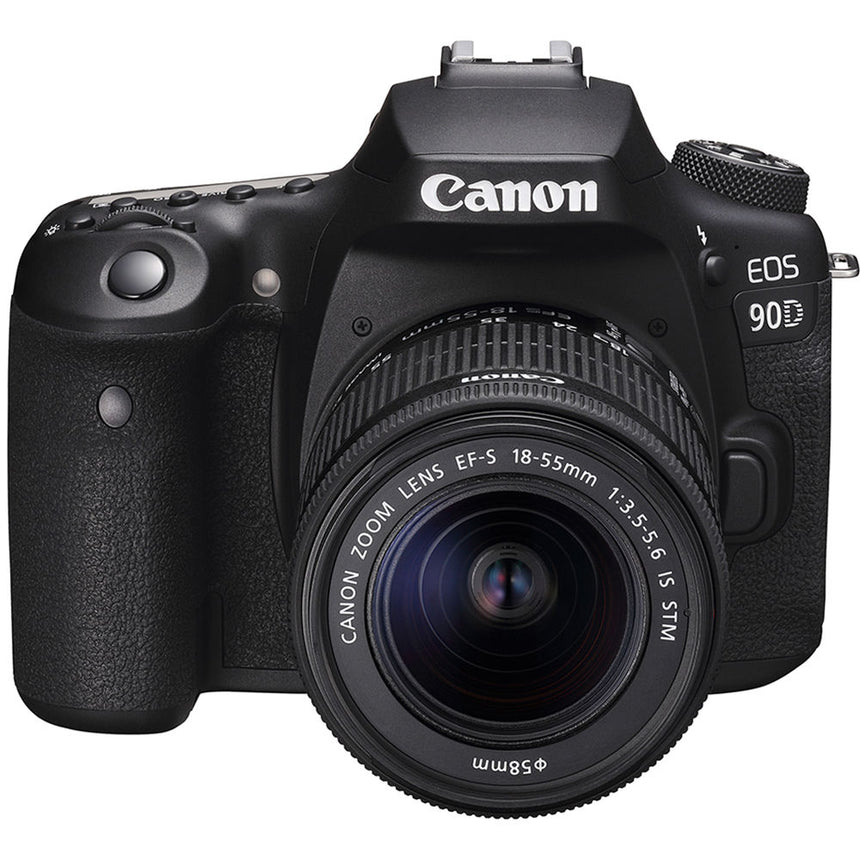 Aparat foto DSLR Canon EOS 90D, 32.5 MP, 4K, Negru + Obiectiv 18-55mm IS STM