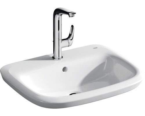 Baterie lavoar monocomanda inalta GROHE Eurostyle marime L cartus ceramic 28 mm cu GROHE SilkMove set evacuare cu tija crom