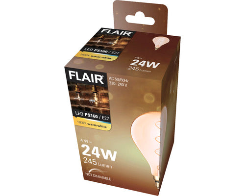 Bec Vintage Led Flair E27 4w, Glob Ps160, Durata Viata 15.000 H