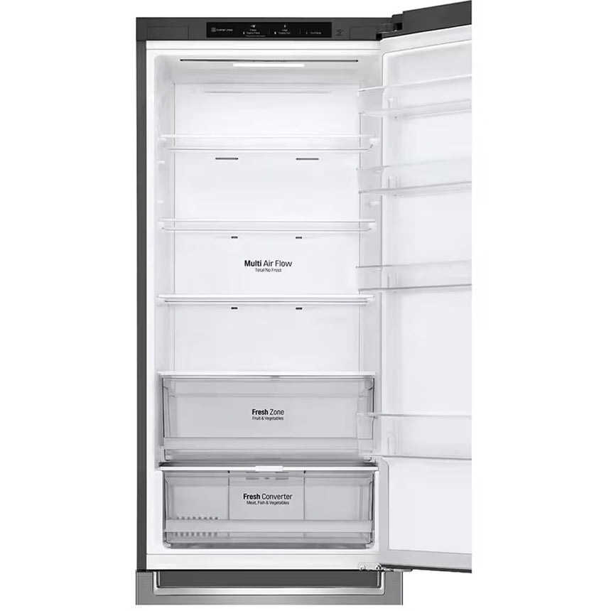 Combina frigorifica LG GBP62PZNCN1, 384 l, No Frost, Compresor Smart Inverter, DoorCooling+, Clasa C, H 203 cm, Argintiu