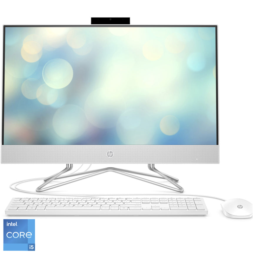 Sistem All-in-One HP 24-df1020nq cu procesor Intel® Core™ i5-1135G7 pana la 4.20 GHz, Tiger Lake, 23.8", Full HD, 8GB DDR4, 512GB SSD, Intel® Iris® Xe Graphics, Free DOS, Snow White