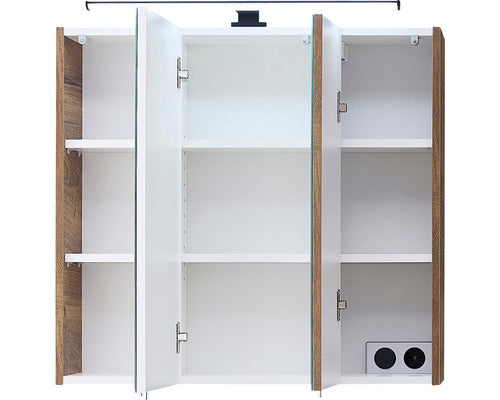 Dulap baie cu oglinda pelipal Ribbeck, PAL, 374 75x70 cm stejar