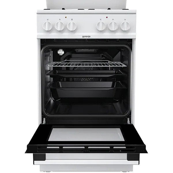 Aragaz GORENJE K5141WH, 4 arzatoare, mixt, AquaClean, alb