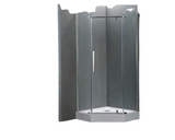Paravan de dus pentagonal Belform Clear, profil cromat, batant, geam 8 mm, tratament Nano Glass., 80x80 cm