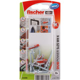 Diblu fischer nylon universal DUOPOWER, 5x25 WH K, set 8 buc