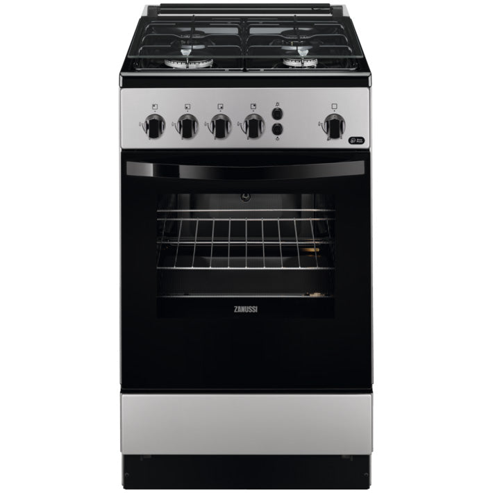 Aragaz Zanussi ZCG510U1SA, 4 arzatoare, Gaz, Aprindere electrica, 50 cm, Argintiu