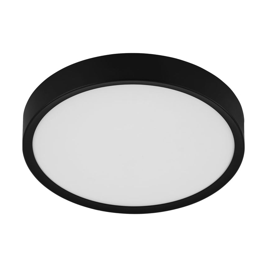 Plafoniera MUSURITA, EGLO, LED, 18W, 2000 lm, lumina calda, otel, negru, plastic, alb, 34 x 6 cm