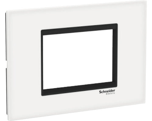 Rama Aparataje Schneider Easy Styl 3 Module, Sticla Alb/negru