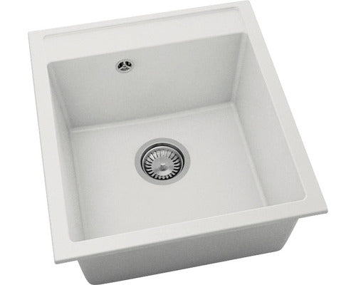 Chiuveta Bucatarie Cu O Cuva Fat Avangard 224 51x46 Cm Fara Picurator, Fatgranit Pure White