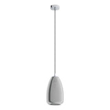 Pendul ALOBRASE, EGLO, E27, 1x40W, otel, crom, sticla, negru, transparent, 110 x 20 cm, inaltime reglabila