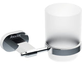 Pahar baie cu suport Ravak Chrome, sticla mata/crom lucios, 9,5 cm