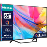 Televizor QLED Smart HISENSE 55A7KQ, Ultra HD 4K, HDR, 139 cm, Clasa G, Gri