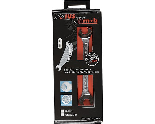 Set Chei Fixe Duble Ius 8-24 Mm, 8 Piese, Crom-vanadiu