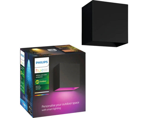 Aplica In Jos Philips Hue Resonate, Lumina Rgbw, Pentru Exterior Ip44, Negru