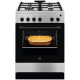 Aragaz Electrolux LKG604013X, Gaz, 4 arzatoare, Aprindere integrata plita si cuptor, Siguranta plita si cuptor, Autocuratare catalitica, Grill electric, Rotisor, Clasa A, 60 cm, Inox antiamprenta