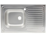 Chiuveta Bucatarie Cu O Cuva 80x50 Cm, Picurator Pe Dreapta, Inox