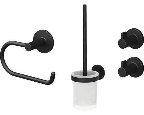 Set accesorii pentru baie Lenz Nero 4 piese negru