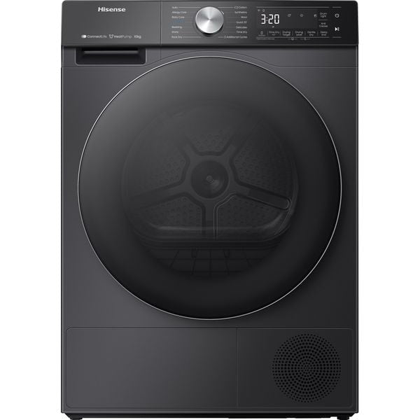 Uscator de Rufe HISENSE DH5S102BB, Pompa de Caldura, 10 kg, 17 Programe, Clasa A+++, Wi-Fi, Negru