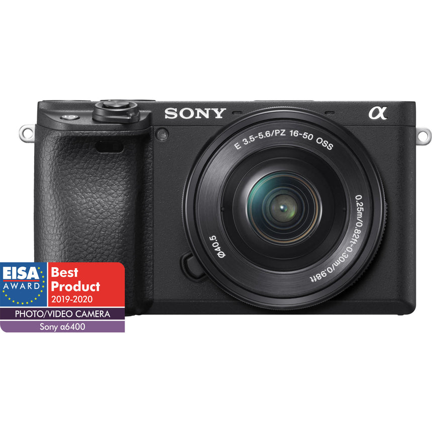 Aparat foto Mirrorless Sony Alpha A6400 LB, 24.2 MP, APS-C, E-mount, 4K HDR, 4D Focus, Time-lapse, ISO 100-32000, Negru + Obiectiv SELP1650 16-50 mm