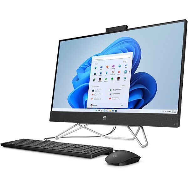 Sistem PC All in One HP 27-cb0008nq, AMD Ryzen 7 5700U pana la 4.3GHz, 27" Full HD, 16GB, 1TB, SSD 512GB, AMD Radeon Graphics, Windows 11 Home, Negru