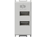 Priza Usb Dubla Tem Max. 2400 Mah, 1 Modul, Argintiu