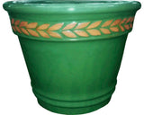 Ghiveci Cu Model Frunze Lafiora Ø 36 Cm H 29 Cm Ceramica Turcoaz