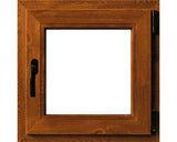 Fereastra Pvc Termopan 6 Camere 56x56 Cm Stejar Auriu Dreapta Deschidere Dubla
