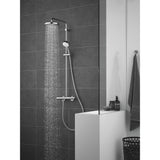 Sistem de dus cu termostat Grohe Tempesta 210, montare aparenta, 2 functii, brat ajustabil, para dus inclusa, anti-calcar, crom