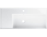 Lavoar ceramica Jungborn Quattro 101 cm, polita stanga, alb lucios