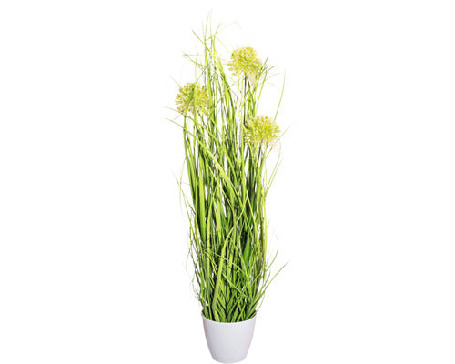 Planta Artificiala Iarba Allium In Ghiveci H 60 Cm Verde
