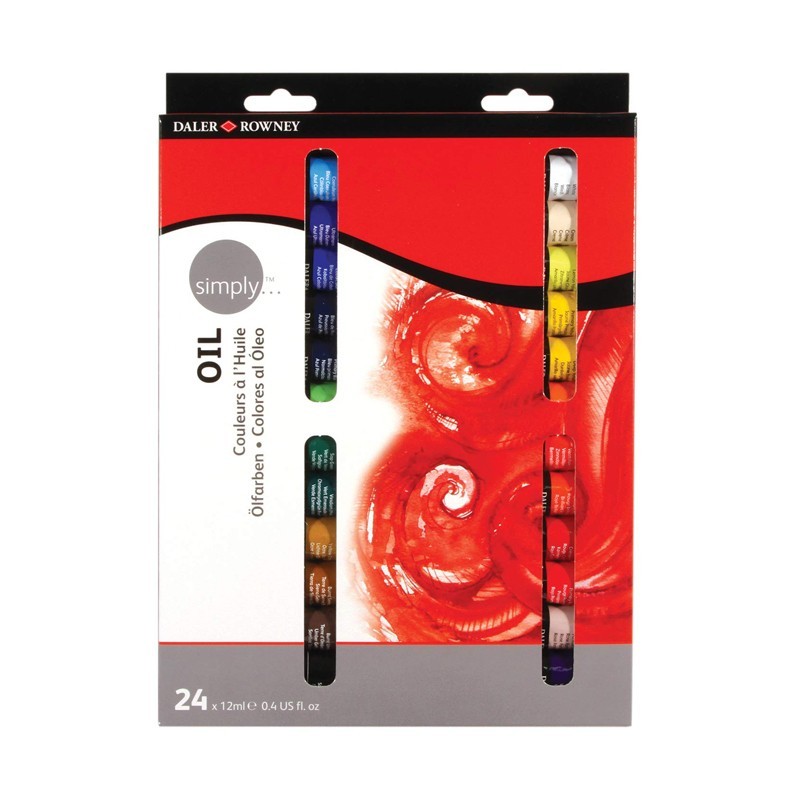 Set 24x12ml culori ulei Simply Daler Rowney