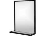 Oglinda Baie Dreptunghiulara Cordia Brw Shelf Line 65x40 Cm Cu Etajera, Rama Neagra