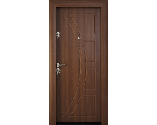 Usa de Intrare Metalica Pentru Interior Modern 313 Nuc MT 88x201 cm Dreapta