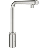 Baterie de bucatarie Grohe Minta Smartcontrol 31613DC0, 3/8'', inalta, tip L, dus extractabil, mat, otel