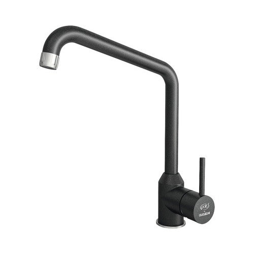 Baterie bucatarie monocomanda Impact, pipa inalta, cartus cu disc ceramic 40 mm, aerator, negru