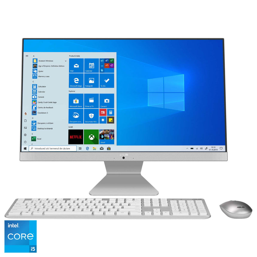 Sistem All-in-One ASUS V241EAK cu procesor Intel® Core™ i5-1135G7 pana 4.20 GHz, Tiger Lake, 23.8", Full HD, IPS, 8GB DDR4, 512GB SSD, Intel® Iris® Xe Graphics, Windows 10 Pro