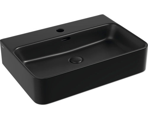 Lavoar Pe Blat Jungborn Three 60x42 Cm Negru Mat, Ventil Scurgere Ceramic