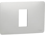 Rama Aparataje Schneider Unica Studio 1/3 Module, Plastic Nuanta Aluminiu