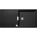 Chiuveta granit Schock Tia D-100L Cristadur Stone 1000 x 500 mm cu sifon automat, granit, reversibila, montare pe blat, gri piatra