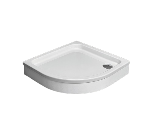 Cadita de dus semirotunda Radaway Siros A 80x80x17 cm acril alb