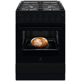 Aragaz Electrolux LKG604000K, 4 arzatoare, Gaz, Aprindere electrica, Autocuratare catalitica, Grill, 60 cm, Negru