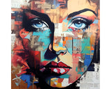 Tablou Sticla Colorful Woman Portrait Iii 30x30 Cm