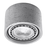 Lustra de tavan Basic gri beton 1 bec rotund industrial de interior