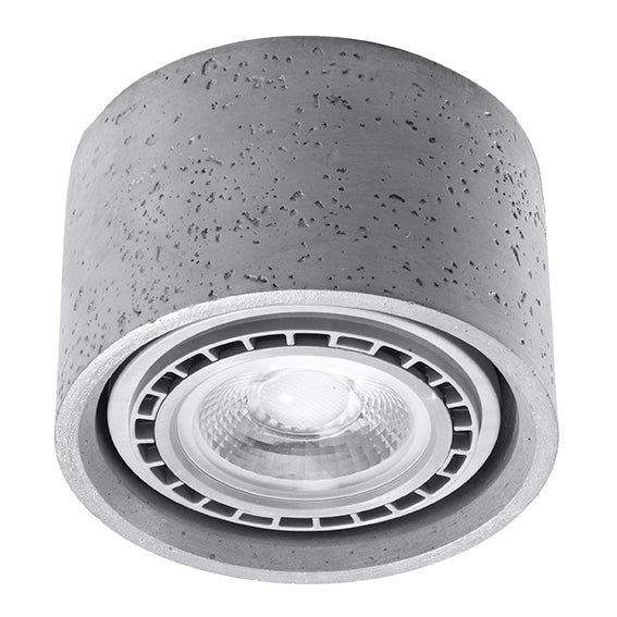 Lustra de tavan Basic gri beton 1 bec rotund industrial de interior