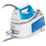 Statie de calcat Braun CareStyle 1 IS102BL, 2200W, 5.5 bari, abur variabil 110g/min, jet de abur 340g/min, rezervor 1.5L, talpa Super Ceramic, Alb/Albastru