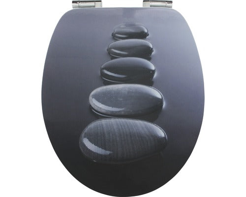 Capac WC form & style Sculpture Stone, din MDF, inchidere lenta, usor detasabil, 47,6x36,5 cm