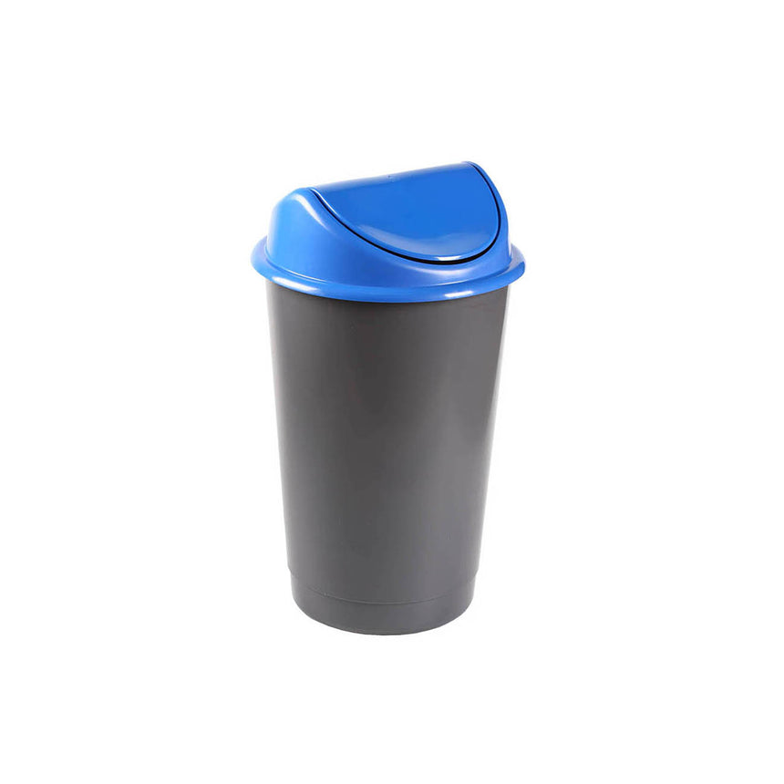 Cos gunoi, 60 litri, Flip Flap Delta, negru/albastru