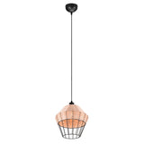 Pendul de iluminat, RL, Metal/Lemn, Soclu E27, Bej/Negru