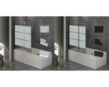 Paravan Cada Basano, 112x142 cm, 2 Elemente, Sticla Decor Dungi, Profil Negru