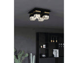 Plafoniera Barrancas E14 Max. 4x40w, Cristal/negru
